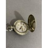A WWI compass by Dennison Birmingham VI 52458 1917 in hunter style EPNS case No. 164174M, silvered