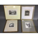 After Paul L Kershaw, four black and white wood engravings titled Loch Coruisk, Collier's Ledge,