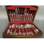 A canteen of A1 silver plate cutlery of Kings pattern for six