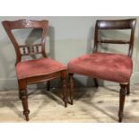 A two 19th century single chairs upholstered en suite