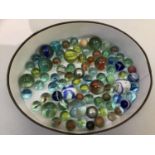 A quantity of vintage marbles