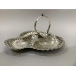 An early 20th century silver plated fruit dish trifoil scalloped form, approximately 25cm by 17cm