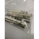 Three silver bridge pencils, three silver cased pencils and two small propelling pencils