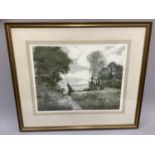 After Gerald Hughes, Pathway through meadow, lithograph, artist proof, signed, dated 81 and titled