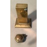 A hexagonal brass lighter, each side with a convex halfpenny dated 1938, 4cm high approx; together