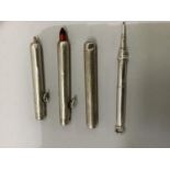 Four silver propelling pencils by Sam Mordern, early 20th century