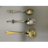 A silver gilt enamel spoon, David Anderson, together with British Empire Exhibition 1938, Glasgow
