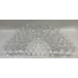 A suite of Royal Brierley crystal comprising twenty-two wines of 23cm high, eighteen wines 26.5cm