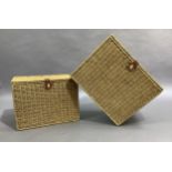 Two sisal baskets, one 60cm wide x 42cm x 47cm and the other 56cm x 37cm x 41cm