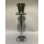 A champagne bucket and stand, overall height 81cm, the bucket with Laurent Perrier logo