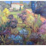 PHILIP LORNE CRAIG (Canadian, b.1951), Spring Orchard, Italian landscape with farmhouse, oil on