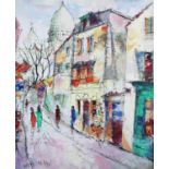 ARR DIDIER GRANDT (French, b.1934) RUE DE LA CHEVALIER DE LA BARRE, Montmartre, street scene with