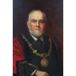 ARR J W BROOKE, early 20th century, The mayor, three-quarter portrait, sitting, wearing ceremonial