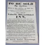 A HANDBILL ANNOUNCING THE SALE BY AUCTION, 'All That Valuable Old-Established Inn Situated at Low-