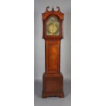 AN EARLY 19TH CENTURY OAK AND MAHOGANY BANDED LONGCASE CLOCK, by John Seaton Carr, having a broken