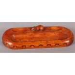 THOMPSON OF KILBURN 'MOUSEMAN', a large oak desk tidy, c.1940/50s, of oblong form carved in relief