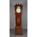 A 19TH CENTURY MAHOGANY AND OAK CASE LONGCASE CLOCK by Thomas Snow of Padside, the arched dial