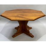 HORACE KNIGHT OF THIRSK 'KNIGHTMAN', an elm octagonal dining table on cruciform pedestal base,