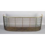 A 19TH CENTURY BRASS RIMMED WIRE MESH FIREGUARD, 126cm wide x 47cm high