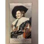A woven silk of The Laughing Cavalier by Frans Hals, produced by Brough, Nicholson & Hall Ltd, Leek,