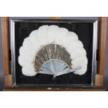 Belle Epoque: A white feather and sequin fan, circa 1905, the monture of white mother of pearl,