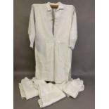Three French heavy linen gentlemen’s shirts, very long, 19th century, all with long sleeves,