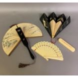 Three fans: “The Berliner Ensemble”, with a folk play from China, a card fan folded into 8 panels,