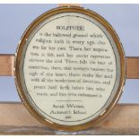Ackworth School: an oval Extract needlework sampler worked in monochrome by Sarah Watson, 1830, with