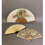 Perfume advertising fans: the first a scarce fan for the perfumer Eugene Rimmel London Paris, double