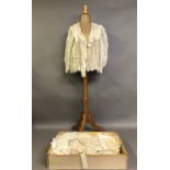A good cream net and chemical lace blouse, Edwardian, with full sleeves, shoulder panels and
