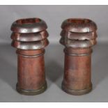 A pair of salt glaze chimney pots, approx 39cm diameter x 80cm high