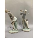 Two Lladro figures, male and female golfers, No. 4824 and No. 4851, maximum height 28cm