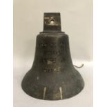 A metal bell engraved WEP from MWB 1915, overall height 28cm