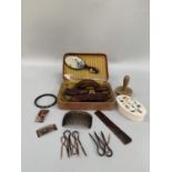 Simulated tortoise dressing table set comprising two brushes, comb, hand held mirror in faux