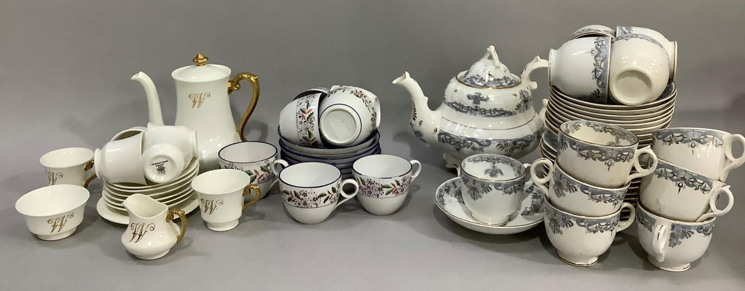 A 19th century Rockingham style tea set comprising eleven tea cups, eleven saucers, eleven side