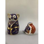 Two Royal Crown Derby paperweights, Koala and Robin