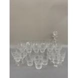 A suite of Waterford crystal of Colleen design including six brandy glasses, six white wine glasses,