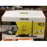 Karcher steam cleaner, boxed with attachments