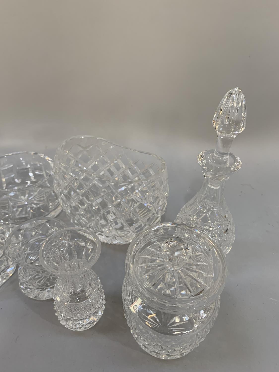 A collection of Waterford crystal including salt, pepper, vinegar and mustard, ashtray, preserve pot - Image 3 of 3