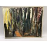 Danck, Swedish abstract, oil on board, indistinctly signed, dated 62' to lower right, 72cm by 91cm