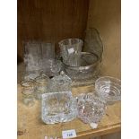 A quantity of glass to include ash trays, dessert bowls, trifle dish, tumblers etc