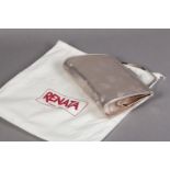 Renata, Italy : an evening bag with silver metal fittings and a long silver chain, the leather