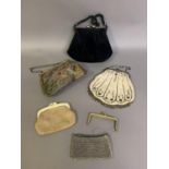 Vintage evening bags and purses: a 1920’s metal thread and silk embroidered bag with deco design