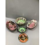 A quantity of Malingware including inkpot and cover of Daisy design, pedestal bowl Rosine, oval bowl
