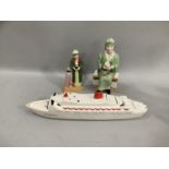 Manor Ltd figure of Clarice Cliffe 53 of 1500, a Pottery Ladies Clarice Cliffe figure no 586 of 1000