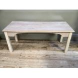 A beech effect coffee table with straight legs, 106cm wide, 47cm high, 46cm deep