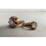 A gentleman's amethyst set ring in 9ct gold, the oval facetted stone claw set. c.1973 finger size