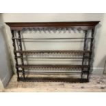 A Georgian wall mounted delft rack, 148cm wide, 110cm high