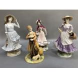 Three Royal Worcester limited edition figures comprising, 'Autumn', 'Summer' and 'Noelle' together