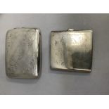 A George V silver cigarette case of rectangular outline with rounded corners and curved profile,